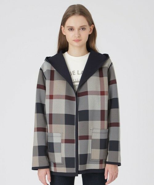 BLUE LABEL / BLACK LABEL CRESTBRIDGE / ブルーレーベル / ブラックレーベル・クレストブリッジ  その他アウター | クレストブリッジチェックリバーシブルダンボールミディ丈コーディガン | 詳細23