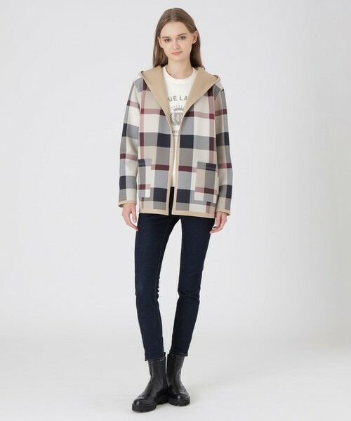 BLUE LABEL / BLACK LABEL CRESTBRIDGE / ブルーレーベル / ブラックレーベル・クレストブリッジ  その他アウター | クレストブリッジチェックリバーシブルダンボールミディ丈コーディガン | 詳細29