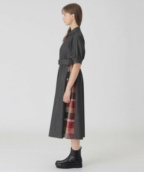 BLUE LABEL / BLACK LABEL CRESTBRIDGE / ブルーレーベル / ブラックレーベル・クレストブリッジ ドレス | デニムライクパーシャルチェックドレス | 詳細1