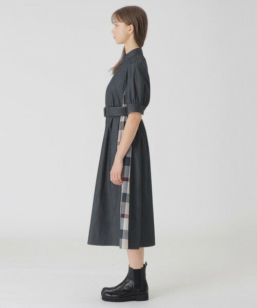 BLUE LABEL / BLACK LABEL CRESTBRIDGE / ブルーレーベル / ブラックレーベル・クレストブリッジ ドレス | デニムライクパーシャルチェックドレス | 詳細9