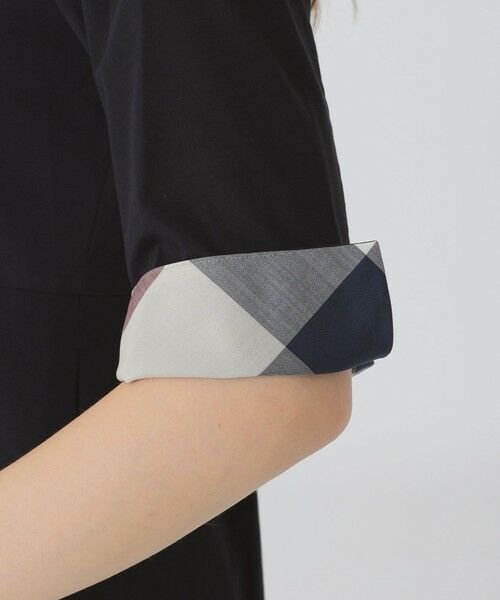 BLUE LABEL / BLACK LABEL CRESTBRIDGE / ブルーレーベル / ブラックレーベル・クレストブリッジ  ドレス | ピマコットンプレーティング天竺パーシャルチェックドレス | 詳細6