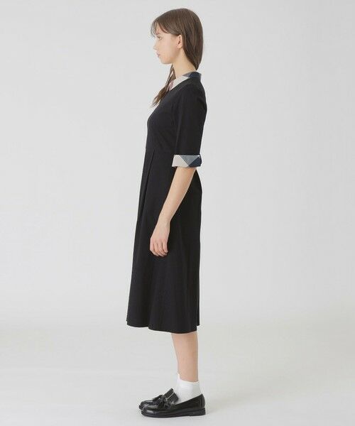 BLUE LABEL / BLACK LABEL CRESTBRIDGE / ブルーレーベル / ブラックレーベル・クレストブリッジ  ドレス | ピマコットンプレーティング天竺パーシャルチェックドレス | 詳細2