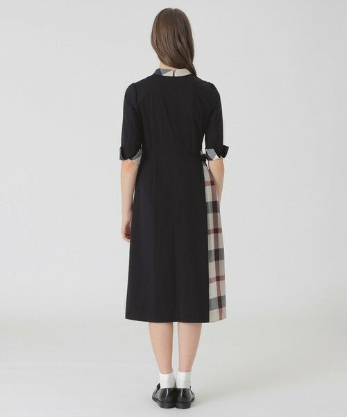 BLUE LABEL / BLACK LABEL CRESTBRIDGE / ブルーレーベル / ブラックレーベル・クレストブリッジ  ドレス | ピマコットンプレーティング天竺パーシャルチェックドレス | 詳細3