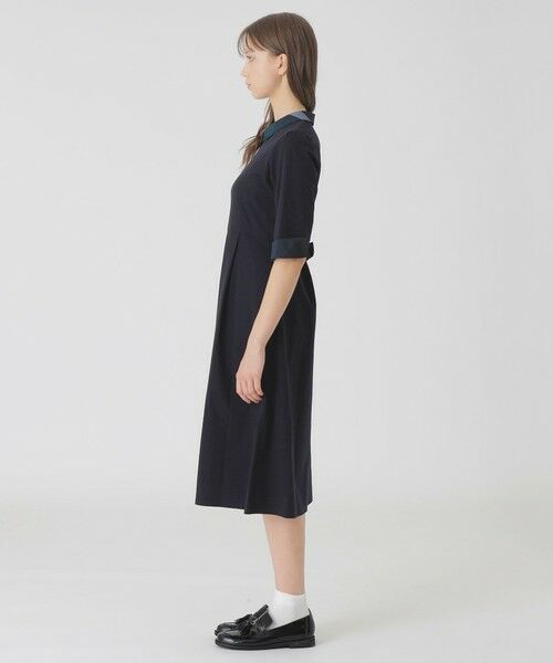 BLUE LABEL / BLACK LABEL CRESTBRIDGE / ブルーレーベル / ブラックレーベル・クレストブリッジ  ドレス | ピマコットンプレーティング天竺パーシャルチェックドレス | 詳細11