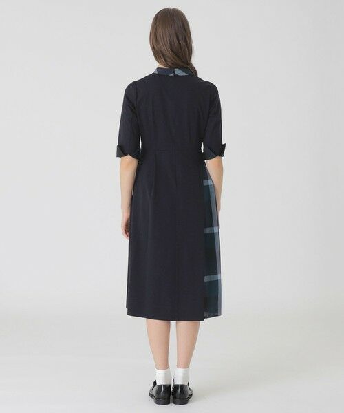 BLUE LABEL / BLACK LABEL CRESTBRIDGE / ブルーレーベル / ブラックレーベル・クレストブリッジ  ドレス | ピマコットンプレーティング天竺パーシャルチェックドレス | 詳細12