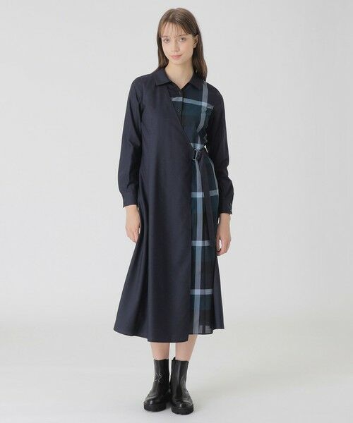 BLUE LABEL / BLACK LABEL CRESTBRIDGE/ブルーレーベル / ブラックレーベル・クレストブリッジ パーシャルクレストブリッジチェックドレス ネイビー3 40 BLUE LABEL / BLACK LABEL CRESTBRIDGE/ブルーレーベル / ブラックレーベル・クレストブリッジ パーシャルクレストブリッジチェックドレス ネイビー3 40