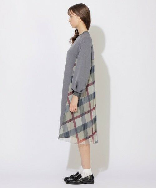 BLUE LABEL / BLACK LABEL CRESTBRIDGE / ブルーレーベル / ブラックレーベル・クレストブリッジ  ドレス | 【限定カラーあり】チェックプリーツコンビジャージードレス | 詳細1