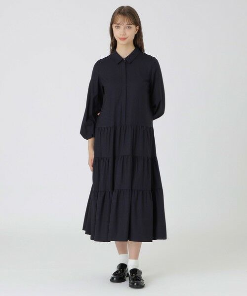 BLUE LABEL / BLACK LABEL CRESTBRIDGE / ブルーレーベル / ブラックレーベル・クレストブリッジ ドレス | 【取扱店舗限定】ウールツイルティアードドレス | 詳細12