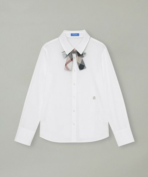BLUE LABEL / BLACK LABEL CRESTBRIDGE / ブルーレーベル / ブラックレーベル・クレストブリッジ  シャツ・ブラウス | ソリッドブロードリボンタイ付きシャツ | 詳細6