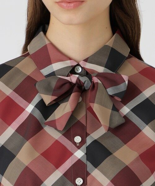 BLUE LABEL / BLACK LABEL CRESTBRIDGE / ブルーレーベル / ブラックレーベル・クレストブリッジ  シャツ・ブラウス | クレストブリッジチェックハーフスパンツイルリボンタイ付きシャツ | 詳細5