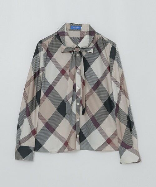 BLUE LABEL / BLACK LABEL CRESTBRIDGE / ブルーレーベル / ブラックレーベル・クレストブリッジ  シャツ・ブラウス | 【取扱店舗限定】クレストブリッジチェックサテンプリントブラウス | 詳細10