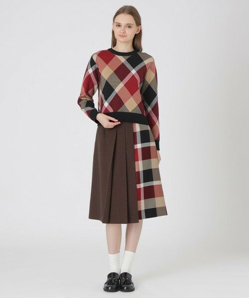 BLUE LABEL / BLACK LABEL CRESTBRIDGE / ブルーレーベル / ブラックレーベル・クレストブリッジ  ニット・セーター | クレストブリッジチェックウーリージャカードプルオーバー | 詳細5