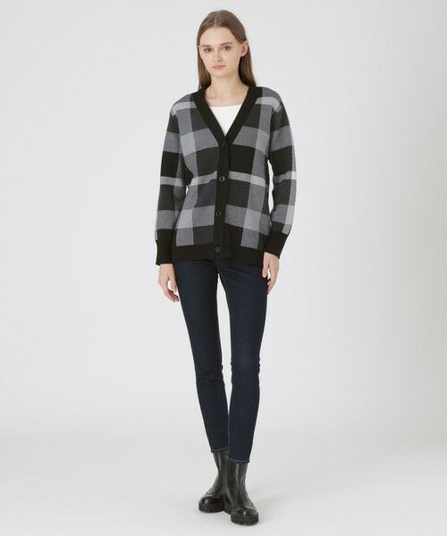 BLUE LABEL / BLACK LABEL CRESTBRIDGE / ブルーレーベル / ブラックレーベル・クレストブリッジ  ニット・セーター | クレストブリッジチェックウーリージャカードカーディガン | 詳細1