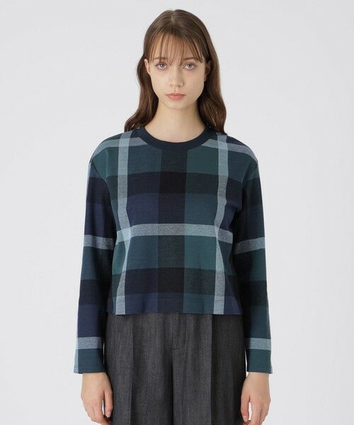 BLUE LABEL / BLACK LABEL CRESTBRIDGE/ブルーレーベル / ブラックレーベル・クレストブリッジ クレストブリッジチェックジャカードジャージープルオーバー ネイビー3 38 BLUE LABEL / BLACK LABEL CRESTBRIDGE/ブルーレーベル / ブラックレーベル・クレストブリッジ クレストブリッジチェックジャカードジャージープルオーバー ネイビー3 38