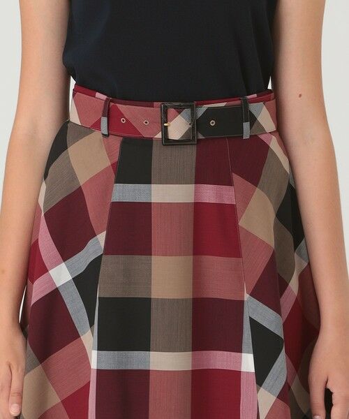 BLUE LABEL / BLACK LABEL CRESTBRIDGE / ブルーレーベル / ブラックレーベル・クレストブリッジ  ミニ・ひざ丈スカート | クレストブリッジチェックウールポリエステルフレアスカート | 詳細4