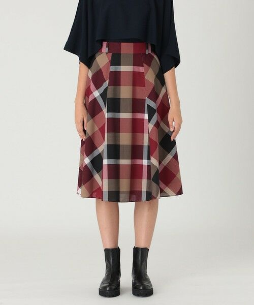 BLUE LABEL / BLACK LABEL CRESTBRIDGE / ブルーレーベル / ブラックレーベル・クレストブリッジ  ミニ・ひざ丈スカート | クレストブリッジチェックウールポリエステルフレアスカート | 詳細6