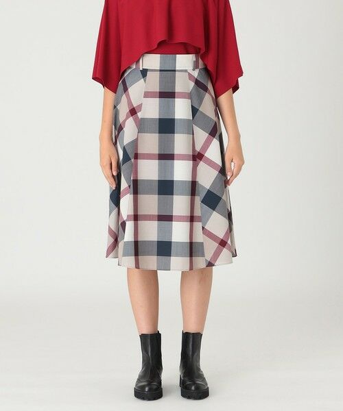 BLUE LABEL / BLACK LABEL CRESTBRIDGE / ブルーレーベル / ブラックレーベル・クレストブリッジ  ミニ・ひざ丈スカート | クレストブリッジチェックウールポリエステルフレアスカート | 詳細20