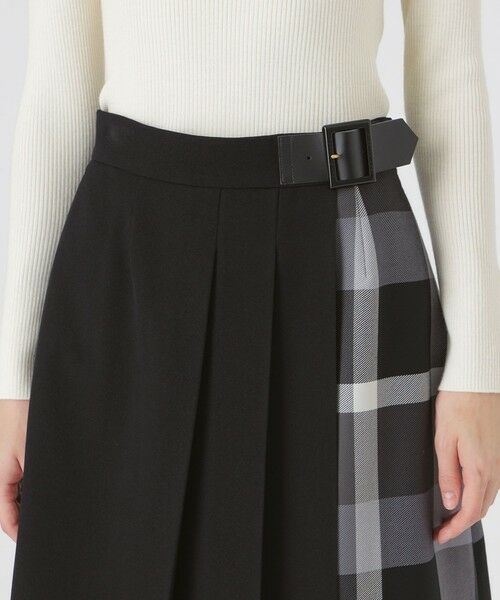 BLUE LABEL / BLACK LABEL CRESTBRIDGE / ブルーレーベル / ブラックレーベル・クレストブリッジ  ミニ・ひざ丈スカート | ウールライクツイルパーシャルチェックスカート | 詳細4