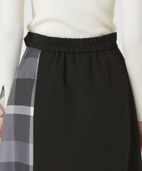 BLUE LABEL / BLACK LABEL CRESTBRIDGE / ブルーレーベル / ブラックレーベル・クレストブリッジ  ミニ・ひざ丈スカート | ウールライクツイルパーシャルチェックスカート | 詳細5