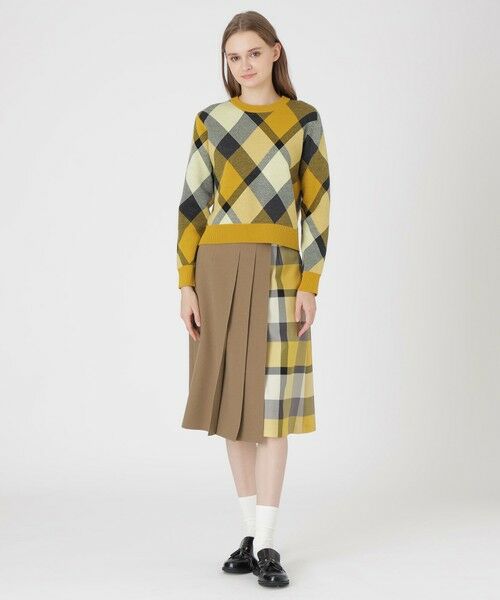 BLUE LABEL / BLACK LABEL CRESTBRIDGE / ブルーレーベル / ブラックレーベル・クレストブリッジ  ミニ・ひざ丈スカート | ウールライクツイルパーシャルチェックスカート | 詳細8