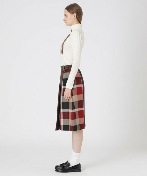 BLUE LABEL / BLACK LABEL CRESTBRIDGE / ブルーレーベル / ブラックレーベル・クレストブリッジ  ミニ・ひざ丈スカート | ウールライクツイルパーシャルチェックスカート | 詳細16