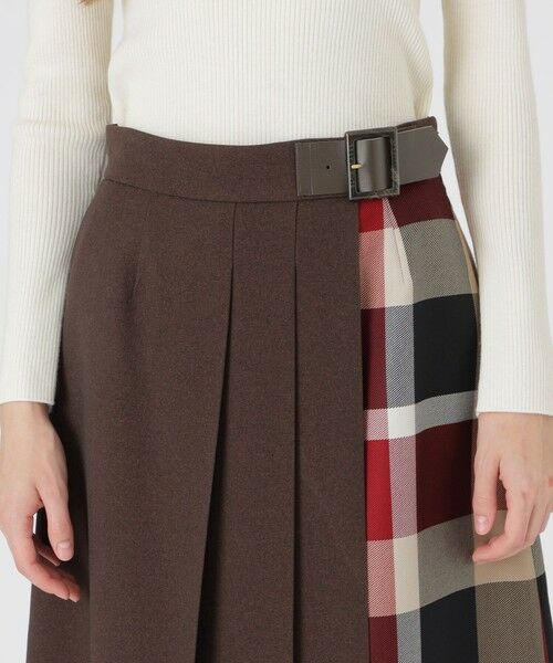 BLUE LABEL / BLACK LABEL CRESTBRIDGE / ブルーレーベル / ブラックレーベル・クレストブリッジ  ミニ・ひざ丈スカート | ウールライクツイルパーシャルチェックスカート | 詳細18