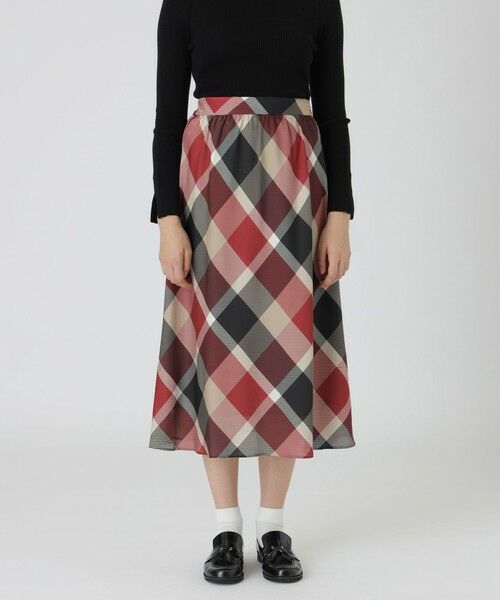 BLUE LABEL / BLACK LABEL CRESTBRIDGE/ブルーレーベル / ブラックレーベル・クレストブリッジ 【店舗限定】クレストブリッジチェックサテンプリントスカート レッド1 36 BLUE LABEL / BLACK LABEL CRESTBRIDGE/ブルーレーベル / ブラックレーベル・クレストブリッジ 【店舗限定】クレストブリッジチェックサテンプリントスカート レッド1 36