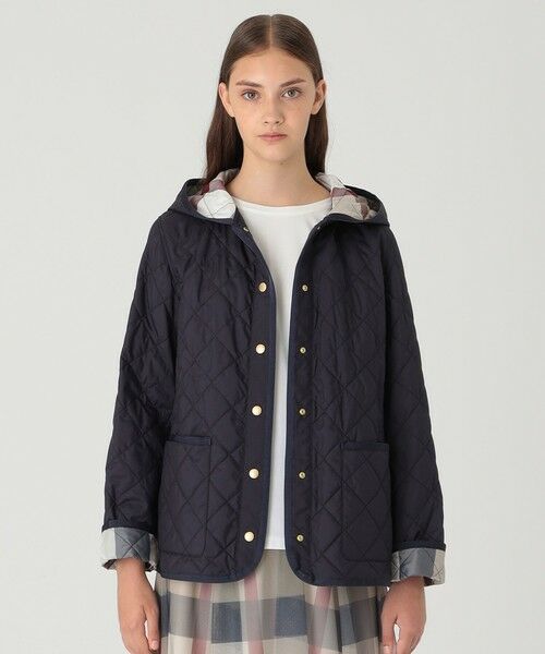 BLUE LABEL / BLACK LABEL CRESTBRIDGE / ブルーレーベル / ブラックレーベル・クレストブリッジ  その他アウター | 【一部店舗限定】クレストブリッジチェックキルティングショートコート（ネイビー3）