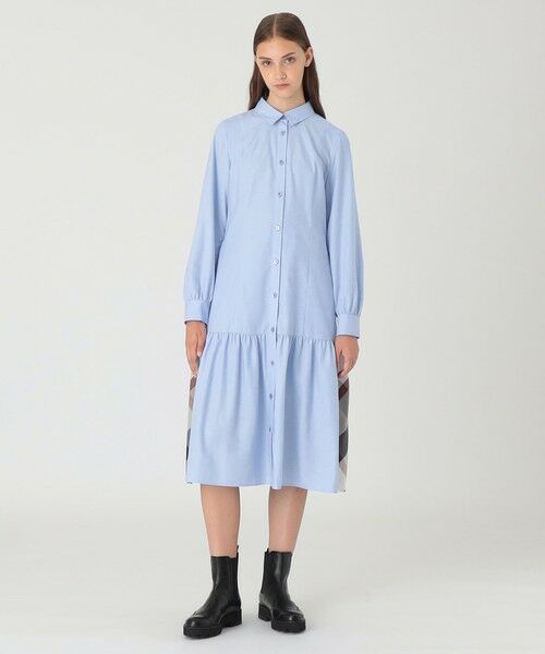 BLUE LABEL / BLACK LABEL CRESTBRIDGE / ブルーレーベル / ブラックレーベル・クレストブリッジ  ドレス | 【一部店舗限定】コットンライクナチュラルローンシャツドレス | 詳細1