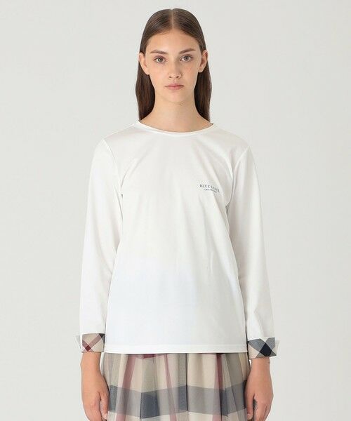 BLUE LABEL / BLACK LABEL CRESTBRIDGE / ブルーレーベル / ブラックレーベル・クレストブリッジ  カットソー | 【一部店舗限定】ピマコットンクルーネックロングTシャツ（オフホワイト1）