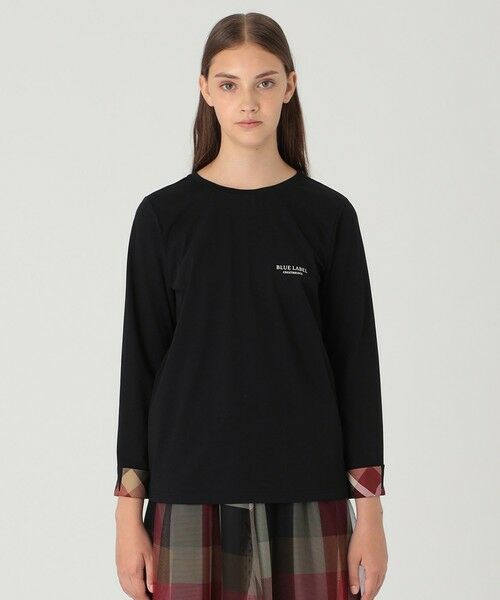 BLUE LABEL / BLACK LABEL CRESTBRIDGE / ブルーレーベル / ブラックレーベル・クレストブリッジ  カットソー | 【一部店舗限定】ピマコットンクルーネックロングTシャツ（ブラック）