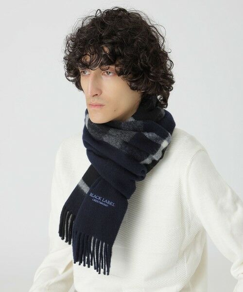 BLUE LABEL / BLACK LABEL CRESTBRIDGE / ブルーレーベル / ブラックレーベル・クレストブリッジ  マフラー・ショール・スヌード・ストール | 【一部店舗限定】パネルクレストブリッジマフラー（ネイビー1）