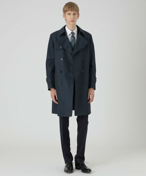 BLUE LABEL / BLACK LABEL CRESTBRIDGE/ブルーレーベル / ブラックレーベル・クレストブリッジ マイクロピーチギャバジンダブルトレンチコート ネイビー1 M BLUE LABEL / BLACK LABEL CRESTBRIDGE/ブルーレーベル / ブラックレーベル・クレストブリッジ マイクロピーチギャバジンダブルトレンチコート ネイビー1 M