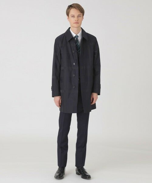 BLUE LABEL / BLACK LABEL CRESTBRIDGE/ブルーレーベル / ブラックレーベル・クレストブリッジ シャドーチェックラミネートステンカラーコート ネイビー1 LL