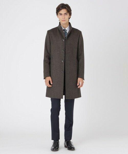 BLUE LABEL / BLACK LABEL CRESTBRIDGE/ブルーレーベル / ブラックレーベル・クレストブリッジ カルゼビーバースタンドカラーコート ブラウン7 3L BLUE LABEL / BLACK LABEL CRESTBRIDGE/ブルーレーベル / ブラックレーベル・クレストブリッジ カルゼビーバースタンドカラーコート ブラウン7 3L