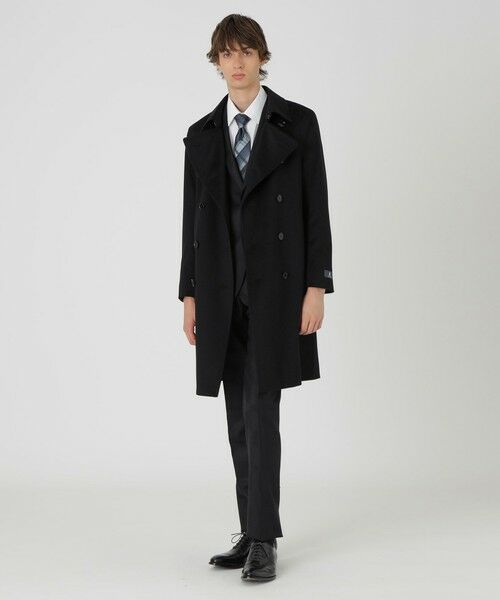 BLUE LABEL / BLACK LABEL CRESTBRIDGE/ブルーレーベル / ブラックレーベル・クレストブリッジ 【一部店舗限定】by CRAFTSMAN COLOMBOカシミヤビーバーダブルトレンチコート ブラック L BLUE LABEL / BLACK LABEL CRESTBRIDGE/ブルーレーベル / ブラックレーベル・クレストブリッジ 【一部店舗限定】by CRAFTSMAN COLOMBOカシミヤビーバーダブルトレンチコート ブラック L