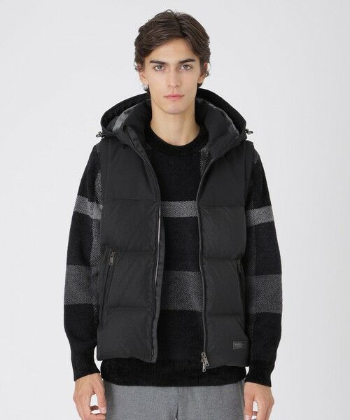 BLUE LABEL / BLACK LABEL CRESTBRIDGE / ブルーレーベル / ブラックレーベル・クレストブリッジ その他アウター | ファブリックコンビダウンベスト(ブラック)