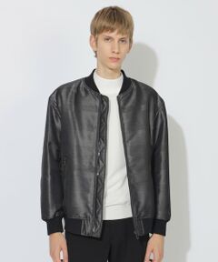 BLACK LABEL CRESTBRIDGE 迷彩レザージャケット M クレクトブリッジチェックプリントレザーライダース