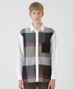 BLUE LABEL / BLACK LABEL CRESTBRIDGE / ブルーレーベル / ブラックレーベル・クレストブリッジ  シャツ・ブラウス | パネルチェックニットドッキングシャツ