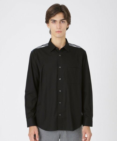 BLUE LABEL / BLACK LABEL CRESTBRIDGE/ブルーレーベル / ブラックレーベル・クレストブリッジ パーシャルチェックマイクロピーチシャツ ブラック M BLUE LABEL / BLACK LABEL CRESTBRIDGE/ブルーレーベル / ブラックレーベル・クレストブリッジ パーシャルチェックマイクロピーチシャツ ブラック M