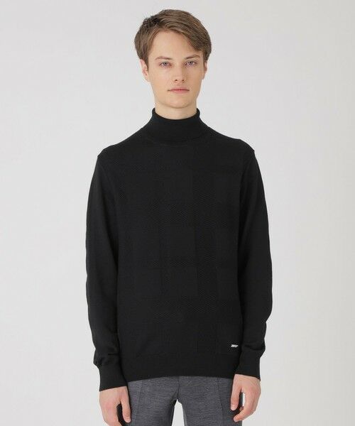 BLUE LABEL / BLACK LABEL CRESTBRIDGE/ブルーレーベル / ブラックレーベル・クレストブリッジ シャドーチェックタートルネックニット ブラック L BLUE LABEL / BLACK LABEL CRESTBRIDGE/ブルーレーベル / ブラックレーベル・クレストブリッジ シャドーチェックタートルネックニット ブラック L