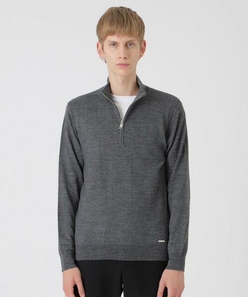 BLUE LABEL / BLACK LABEL CRESTBRIDGE/ブルーレーベル / ブラックレーベル・クレストブリッジ シャドーチェックハーフジップニット グレー3 LL BLUE LABEL / BLACK LABEL CRESTBRIDGE/ブルーレーベル / ブラックレーベル・クレストブリッジ シャドーチェックハーフジップニット グレー3 LL