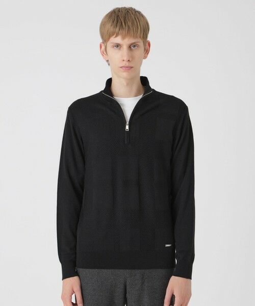 BLUE LABEL / BLACK LABEL CRESTBRIDGE/ブルーレーベル / ブラックレーベル・クレストブリッジ シャドーチェックハーフジップニット ブラック M BLUE LABEL / BLACK LABEL CRESTBRIDGE/ブルーレーベル / ブラックレーベル・クレストブリッジ シャドーチェックハーフジップニット ブラック M