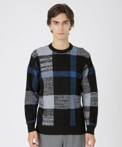 BLUE LABEL / BLACK LABEL CRESTBRIDGE / ブルーレーベル / ブラックレーベル・クレストブリッジ  ニット・セーター | テクスチャーミックスクレストブリッジチェックニット