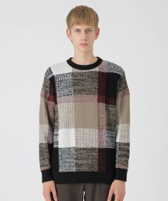 BLUE LABEL / BLACK LABEL CRESTBRIDGE / ブルーレーベル / ブラックレーベル・クレストブリッジ  ニット・セーター | テクスチャーミックスクレストブリッジチェックニット