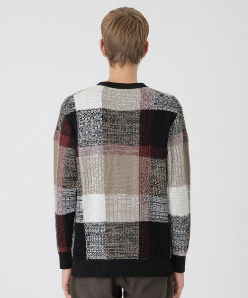 BLUE LABEL / BLACK LABEL CRESTBRIDGE / ブルーレーベル / ブラックレーベル・クレストブリッジ  ニット・セーター | テクスチャーミックスクレストブリッジチェックニット | 詳細7