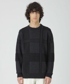 BLUE LABEL / BLACK LABEL CRESTBRIDGE / ブルーレーベル / ブラックレーベル・クレストブリッジ  ニット・セーター | プレーティングカラーシャドーチェックニット