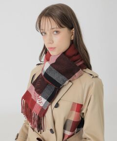 BLUE LABEL / BLACK LABEL CRESTBRIDGE / ブルーレーベル / ブラックレーベル・クレストブリッジ  マフラー・ショール・スヌード・ストール | 【10th ANNIVERSARY】クレストブリッジチェックロゴジャカードカシミヤマフラー