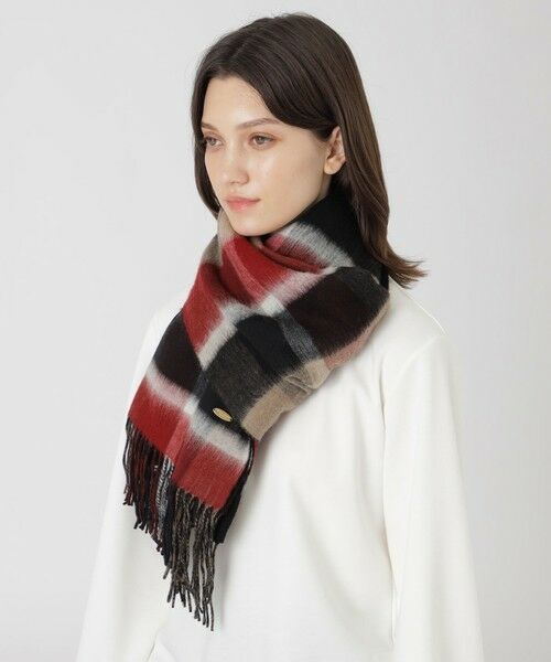 BLUE LABEL / BLACK LABEL CRESTBRIDGE / ブルーレーベル / ブラックレーベル・クレストブリッジ  マフラー・ショール・スヌード・ストール | 【一部店舗限定】リバーシブルクレストブリッジチェックストール（レッド1）
