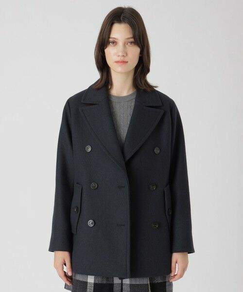 BLUE LABEL / BLACK LABEL CRESTBRIDGE / ブルーレーベル / ブラックレーベル・クレストブリッジ その他アウター | ツイルメルトンピーコート(ネイビー3)